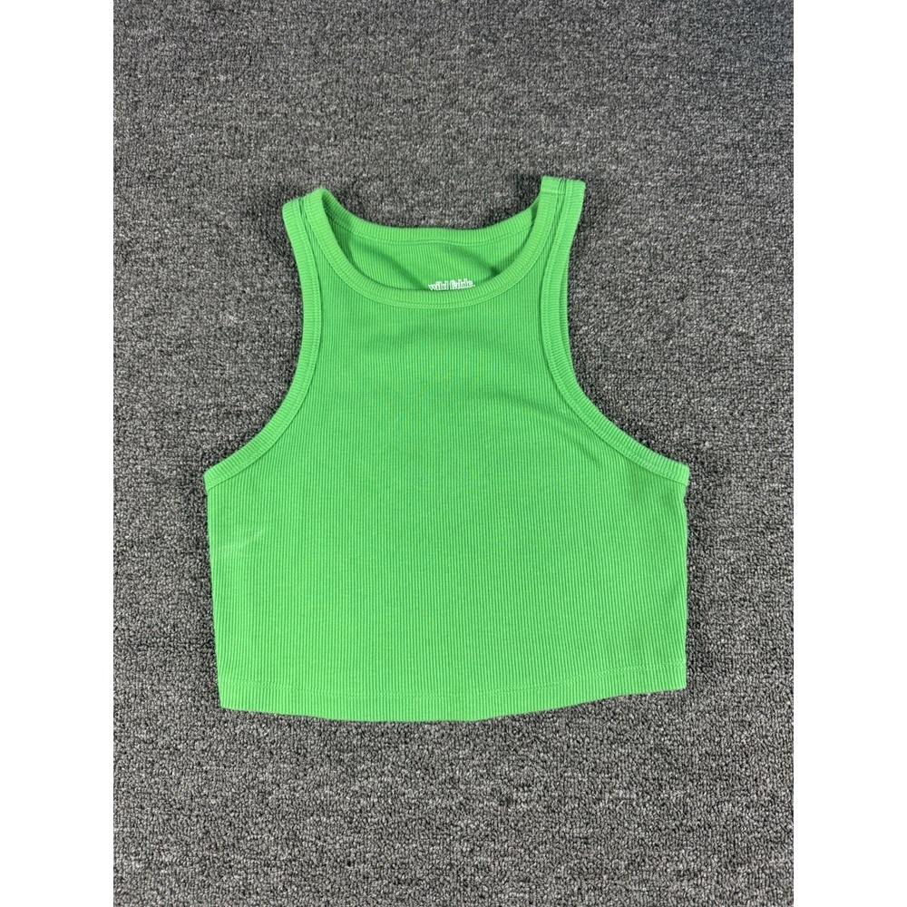 Wild Fable Bright Green Sleeveless Top Cropped Size S Girl
